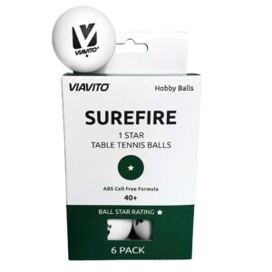 Viavito Surefire 1 Star Table Tennis Balls - Pack of 6