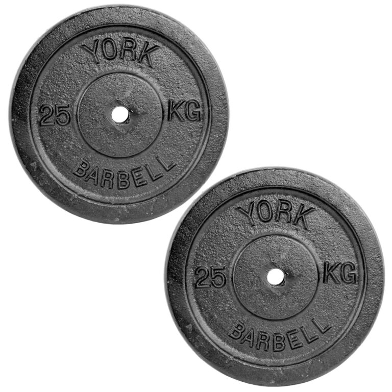 York 2 x 25kg Black Cast Iron 1Inch Plates