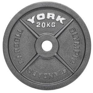 York 20kg Hammertone Cast Iron Olympic Plate