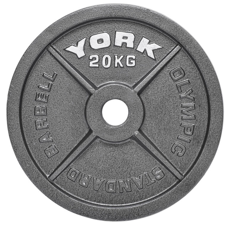 York 20kg Hammertone Cast Iron Olympic Plate
