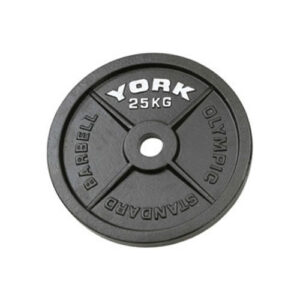 York 25kg Hammertone Cast Iron Olympic Plate