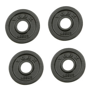 York 4x 1.25kg Hammertone Cast Iron Olympic Plates