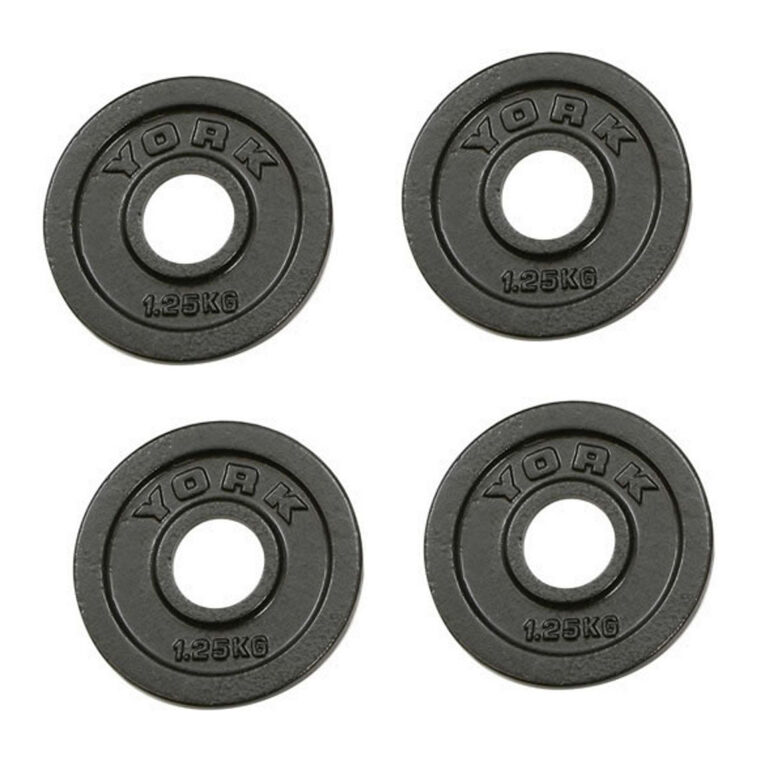 York 4x 1.25kg Hammertone Cast Iron Olympic Plates