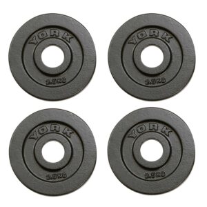 York 4x 2.5kg Hammertone Cast Iron Olympic Plates