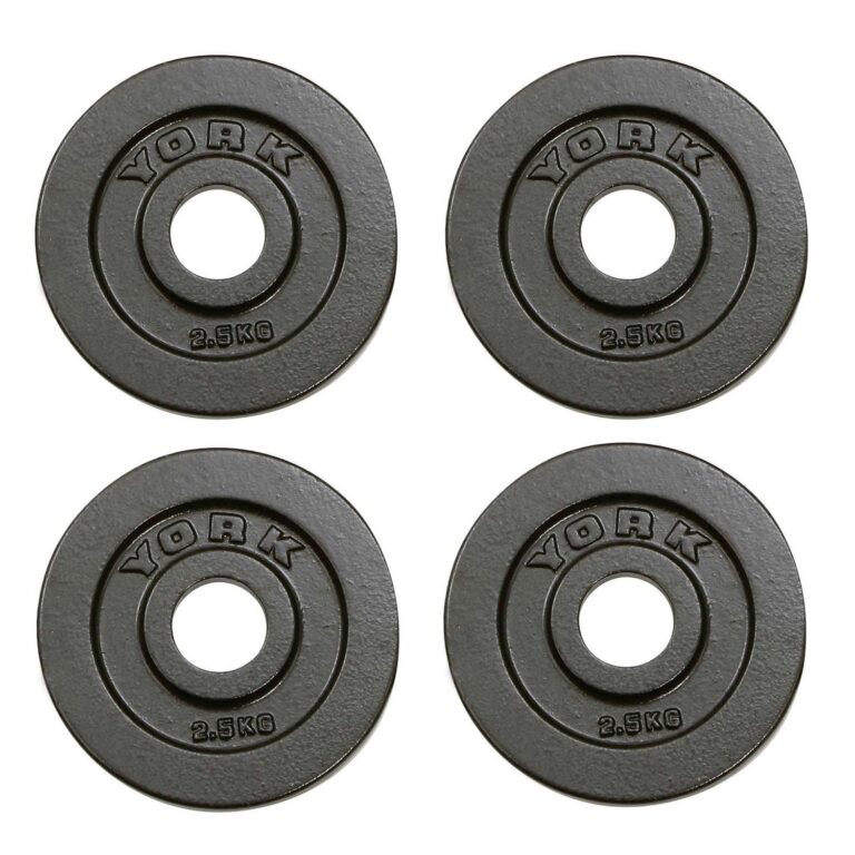 York 4x 2.5kg Hammertone Cast Iron Olympic Plates