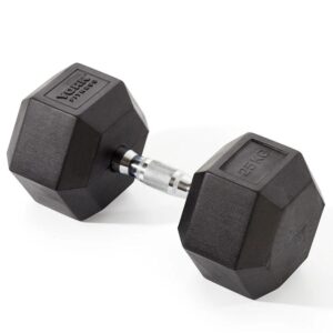 York Fitness 25kg Rubber Hex Dumbbell