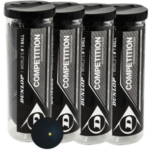 Dunlop Competition Squash Balls- 1 dozen (4 x3 Ball Tube)
